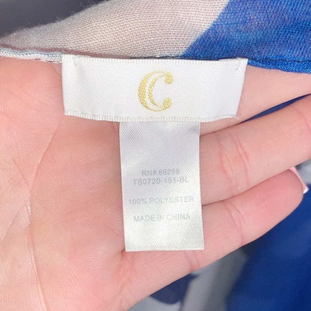 CHARMING CHARLIE Blue/White Nautical Scarf